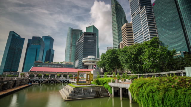 Singapur-Innenstadt-Park-Bucht-Tageslicht-4-k-Zeit-verfallen