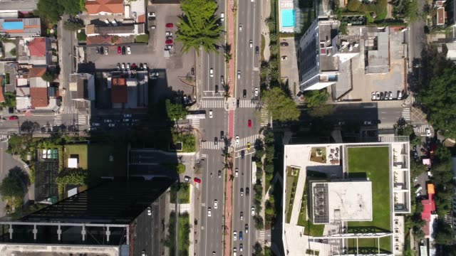 Top-View-Faria-Lima-Avenue-in-Sao-Paulo,-Brasilien