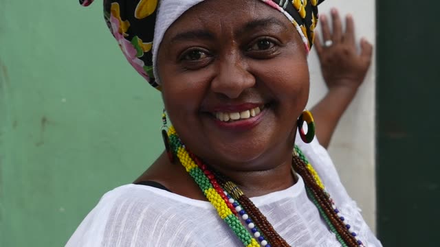 Brasilianische-Frau-afrikanischer-Abstammung,-Bahia,-Brasilien