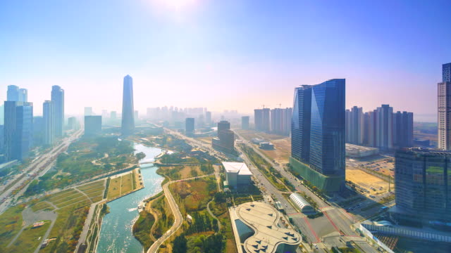 4k-Time-lapse--of-Songdo-Central-Park-in-Incheon-city-of-South-Korea
