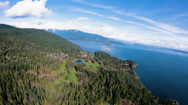 Bowen-Island-Cowans-Punkt-Seymour-Bay-Ferry-Vancouver-BC-Antenne