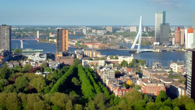 Ansicht-der-Stadt-Rotterdam-und-Erasmusbrücke