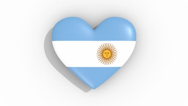 Heart-in-colors-of-flag-of-Argentina-pulses,-loop