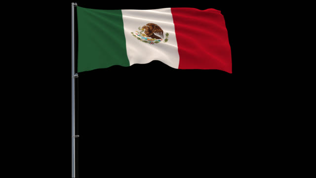 Flag-Mexico-on-transparent-background,-4k-prores-4444-footage-with-alpha