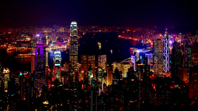 Blauen-Stunde,-Zeitraffer-von-Hong-Kong