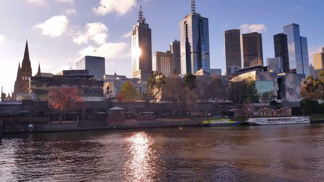 Melbourne-City,-Victoria,-Australien-Yarra-River