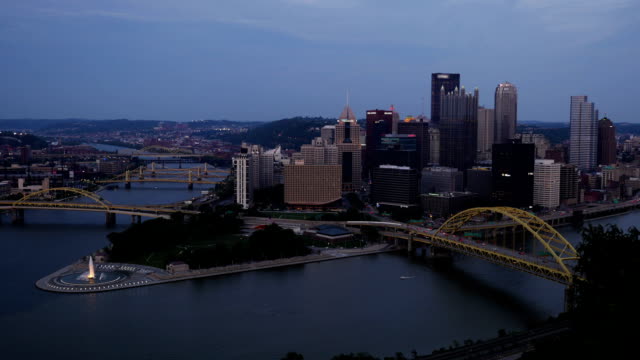 Pittsburgh-Tag-zu-Nacht,-Timelapse