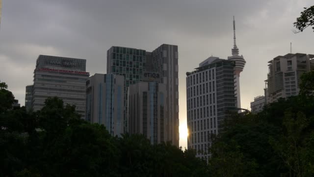 Malaysia-Sonnenuntergang-Kuala-Lumpur-zentrale-Klcc-Park-Innenstadt-panorama