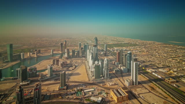 sunny-day-dubai-city-industrial-part-roof-top-panorama-4k-time-lapse-united-arab-emirates
