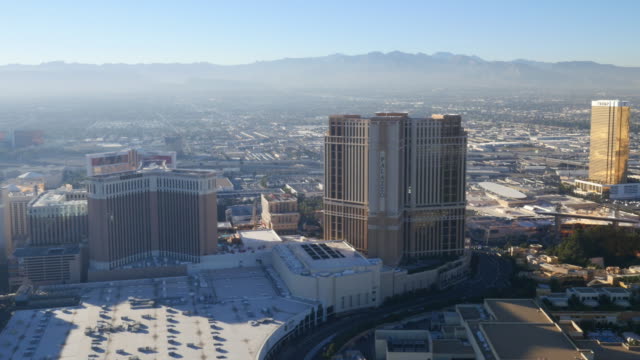 Vista-aérea-de-las-Vegas,-Nevada-durante-el-día-de-Las-Vegas-Strip