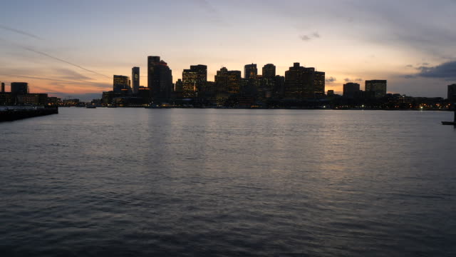 Lapso-de-tiempo-del-centro-de-Boston-en-la-noche