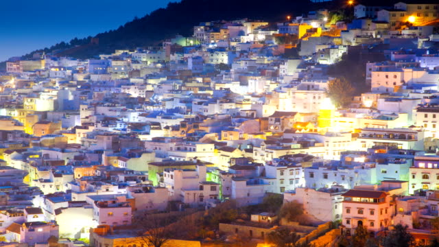 Chefchaouen-sunset-zoom-out-timelapse