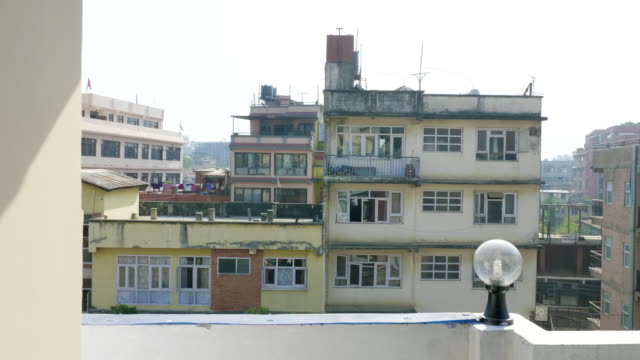 Opinión-del-panorama-sobre-la-ciudad-de-Katmandu-con-techos,-Nepal.