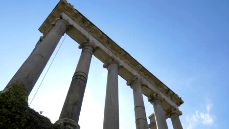 Columns-of-the-Temple-of-Saturn,-Roman-Forum,-Rome,-Italy