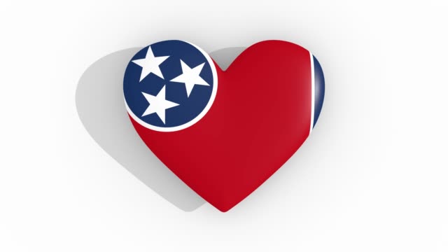 Corazón-en-colores-de-la-bandera-de-pulsos-de-Tennessee,-del-lazo