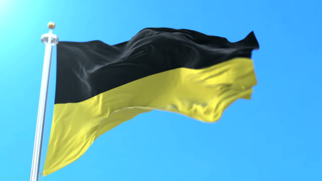 Bandera-de-la-ciudad-de-Munich,-en-el-estado-de-Baviera,-Alemania.-Lazo