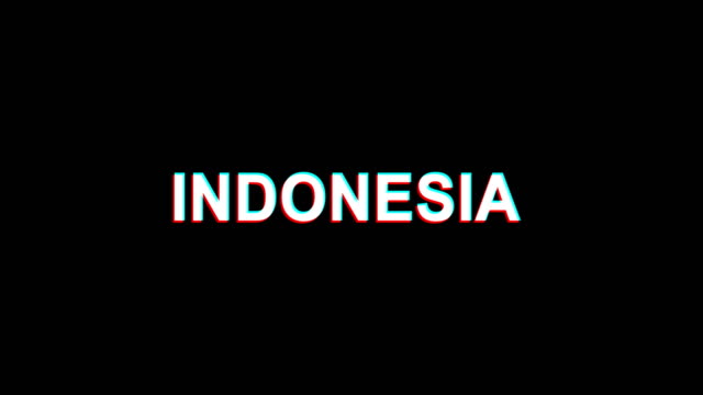 INDONESIA-Glitch-Effect-Text-Digital-TV-Distortion-4K-Loop-Animation