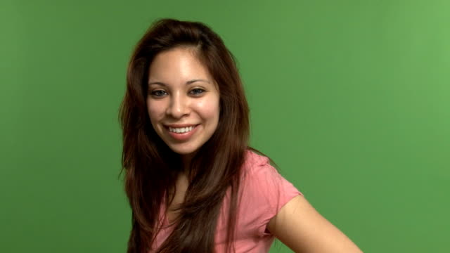 Young-cheerful-latina-woman-on-chroma-key-background