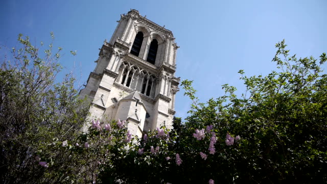 Torre-del-reloj-de-Notre-Dame-en-París,-Francia