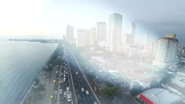 Roxas-Boulevard-in-Manila-Luftaufnahme