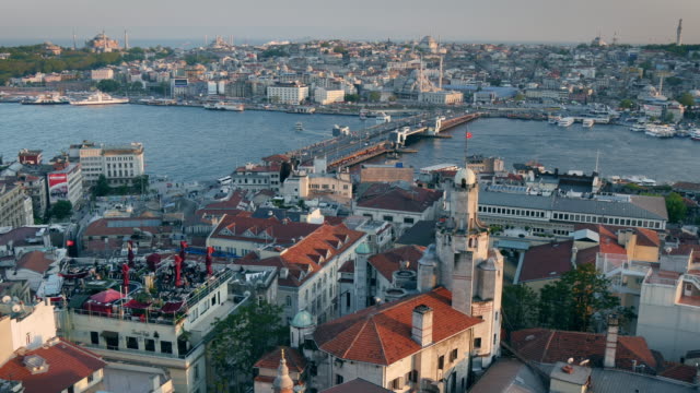 Qualitativ-hochwertige-Aufnahme-von-Istanbul-Sonnenuntergang-Panorama.-Blick-vom-Galata-Turm