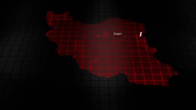 Futuristische-rot-digitale-ominöse-Karte-des-Iran
