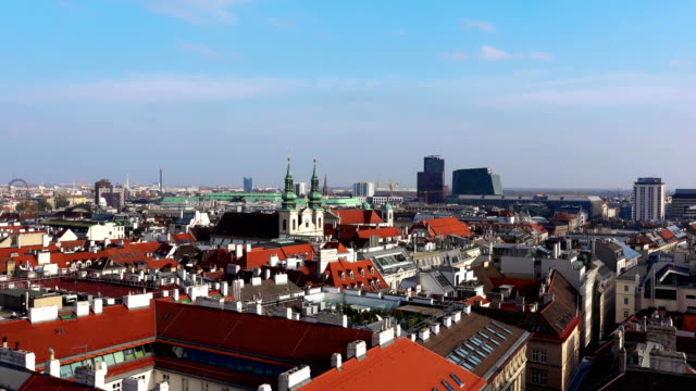 Vienna-skyline,-Austria.-Aerial-view-of-Vienna.-Austria.-Vienna-Wien-is-the-capital-and-largest-city-of-Austria,-and-one-of-the-9-states-of-Austria.