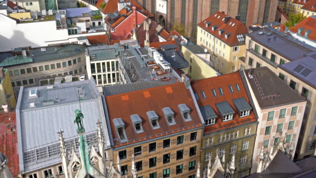 Vista-aérea-de-la-Catedral-de-nuestra-señora,-la-Frauenkirche-en-la-ciudad-de-Munich,-Alemania