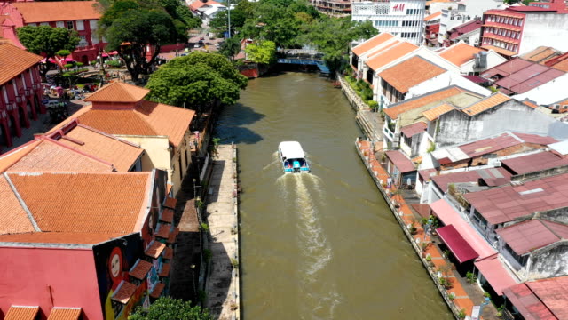 Aerial-view-of-Malacca-cityscape-at-daytime