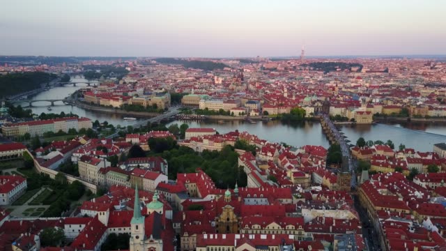 Beautiful-panoramic-aerial-view-of-the-Prague-city