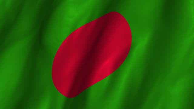 Bangladesch-Flagge-Winken,-Loop
