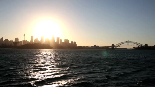 Goldener-Sonnenuntergang-in-Sydney,-Australien