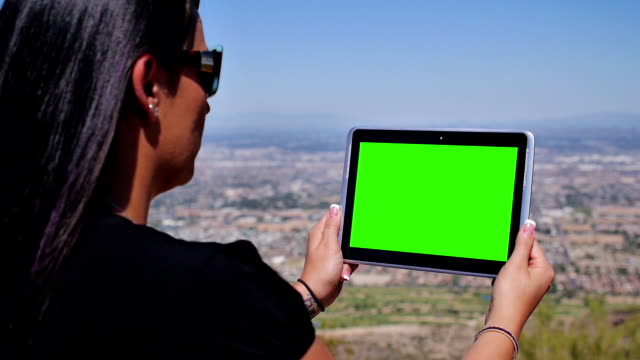 Desert-grünen-Bildschirm-Tablet-PC