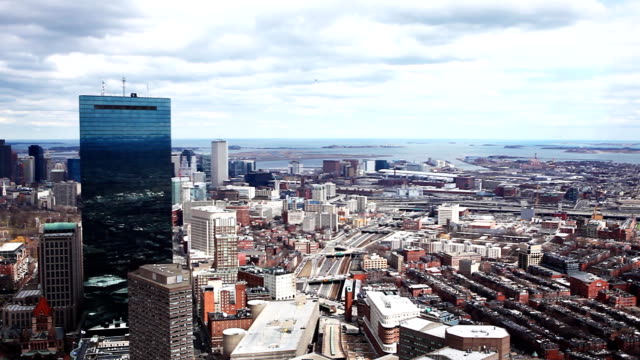 Panoramic-aerial-view-of-the-city-of-Boston,-Massachusetts