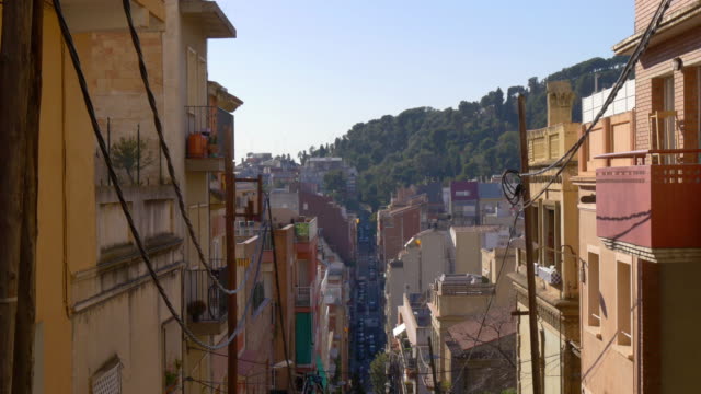 barcelona-city-day-time-mountain-street-traffic-4k-spain