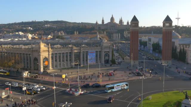 sunset-placa-der-spanischen-königlichen-Palast-Kreisverkehr-Veranstaltungsraum-\"panorama\"-4-k-Spanien