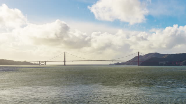 Zeitraffer-bei-Sonnenuntergang-in-Golden-Tor-Brücke,-San-Francisco