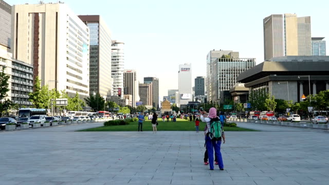 Plaza-de-Gwanghwamun,-Seúl-Corea