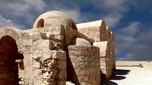 Quseir-(Qasr)-Amra-desert-castle-near-Amman,-Jordan.-World-heritage-with-famous-fresco's.