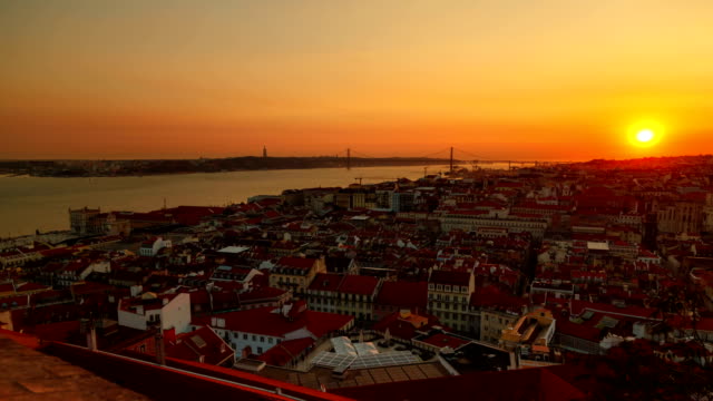 Timelapse-of-Lisbon,-Portugal