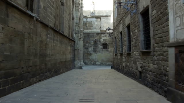 Antigua-Barcelona,-barrio-gótico.