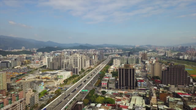Taiwan-taipei-paisaje-urbano-día-tiempo-tráfico-carretera-cruce-aéreo-panorama-4k