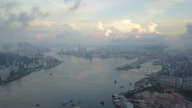 Hong-Kong-City-Sonnenaufgang-Szene