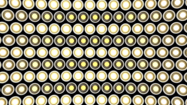 Lights-flashing-wall-bulbs-pattern-rotation-stage-white-background-vj-loop