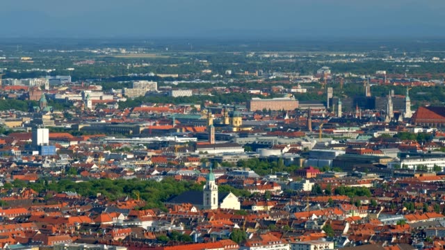 Vista-aérea-de-la-ciudad-de-Munich.-Munich,-Baviera,-Alemania