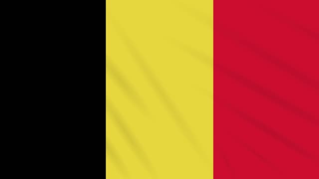 Belgien-Flagge-winken-Tuch-Hintergrund,-Schleife