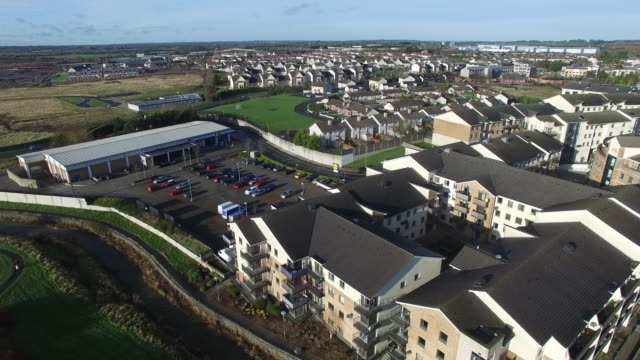 aerial-shoot-of-country-side-village-in-Ireland