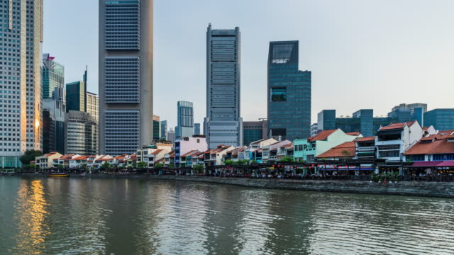4-K-Tag-zu-Nacht-Boat-Quay-Singapur-Zeitraffer