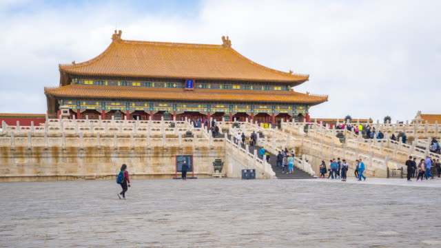 Time-Lapse-video-of-the-tourist-in-Forbidden-city-Beijing,-China-timelapse,-4K