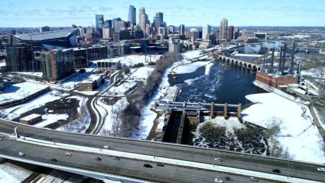 Stadtzentrum-von-Minneapolis-Antenne-Stadtbild